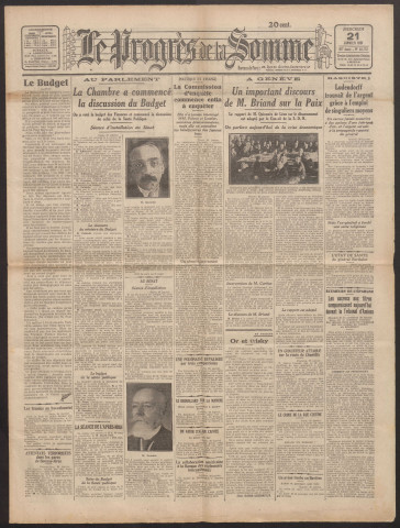 Le Progrès de la Somme, numéro 18772, 21 janvier 1931