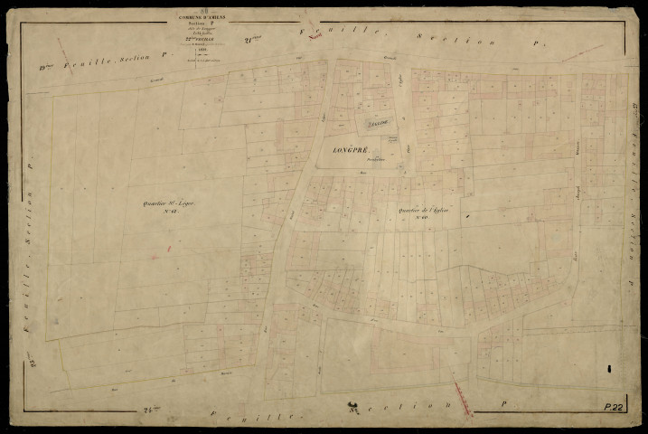 Plan du cadastre napoléonien - Amiens : Longpré, P22