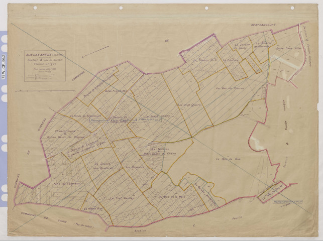 Plan du cadastre rénové - Bus-lès-Artois : section A
