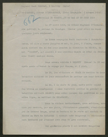 Témoignage de Pesneau, Raymond (Sergent) et correspondance avec Jacques Péricard