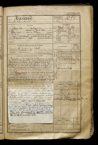 Havard, Jules Arthur Marceau, né le 02 février 1898 à Boulogne-sur-Mer (Pas-de-Calais), classe 1918, matricule n° 1099, Bureau de recrutement d'Abbeville