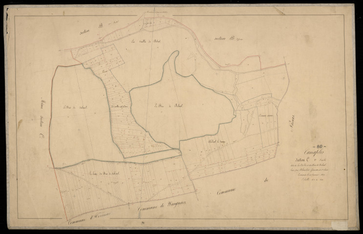 Plan du cadastre napoléonien - Canaples : La Vallée et du Bois de Belval, C1