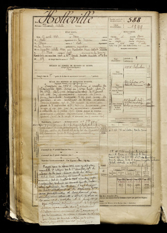 Holleville, Marcel Achille, né le 01 avril 1883 à Mers-les-Bains (Somme), classe 1903, matricule n° 588, Bureau de recrutement d'Abbeville