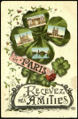 Carte postale intitulée "Recevez mes amitiés de Paris". Correspondance de Raymond Paillart à sa femme Clémence