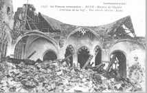 La France reconquise (1917) - Ruines de l'église - Intérieur de la nef - The church interior : ruins