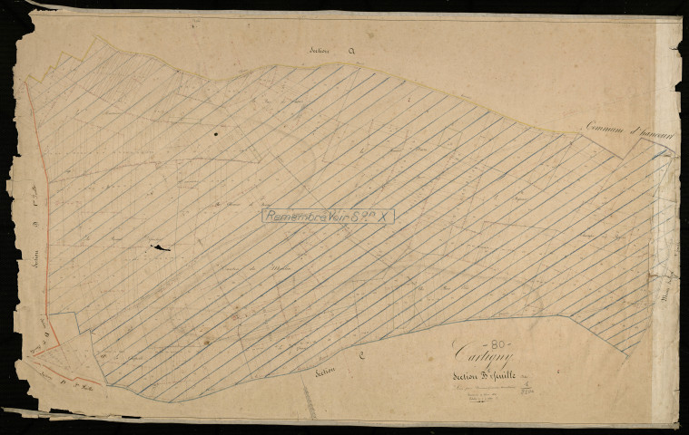 Plan du cadastre napoléonien - Cartigny : Chemin de Bernes (Le), B1