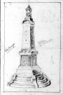 Guerre 1914-1918. Projet de construction d'un monument aux morts en forme d'obélisque, couronné d'une urne drapée