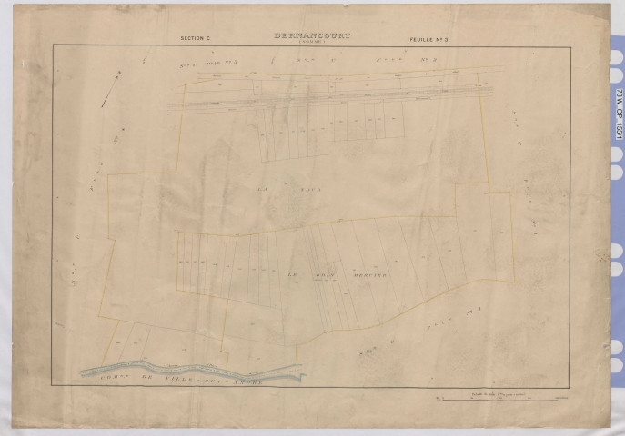 Plan du cadastre rénové - Dernancourt : section C3