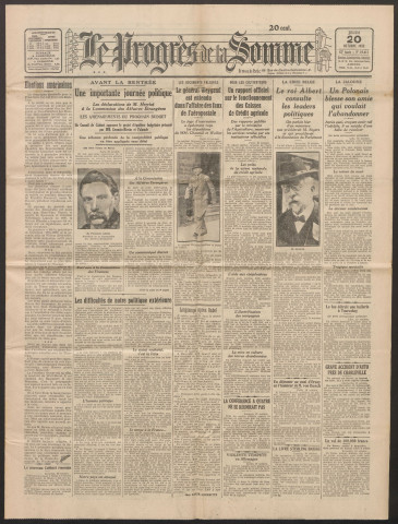 Le Progrès de la Somme, numéro 19411, 20 octobre 1932