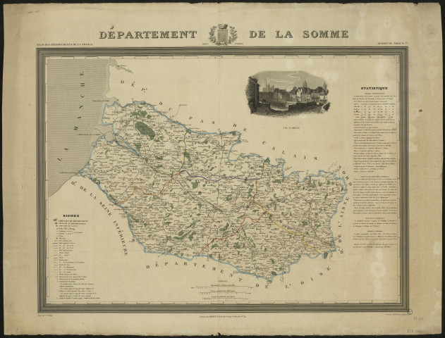 Carte Département de la Somme. Atlas des Départements de la France, régions du Nord