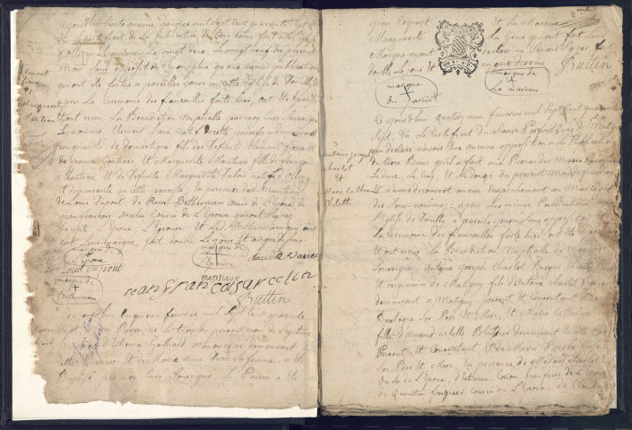 Douilly : naissances, mariages (1747-1791)