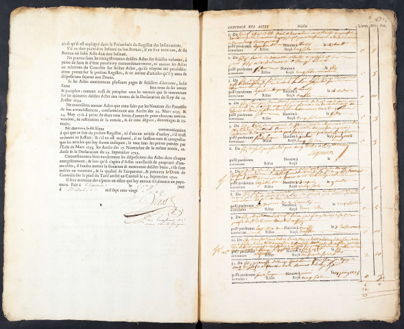 Contrôle des actes du bureau de Conty pour la période du 9 octobre 1726 au 11 septembre 1727