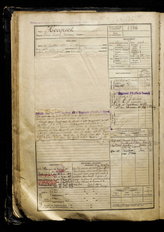 Hecquet, Henri Eugène Edouard Léon, né le 21 juillet 1898 à Amiens (Somme), classe 1918, matricule n° 1146, Bureau de recrutement d'Amiens