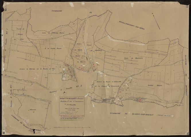 Plan du cadastre rénové - Bouttencourt : section C1