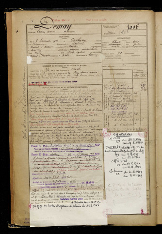 Demay, Lucien Henri, né le 08 décembre 1900 à Cartigny (Somme), classe 1920, matricule n° 1006, Bureau de recrutement de Péronne