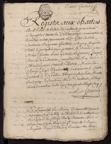 Doullens. Délibérations de l'échevinage