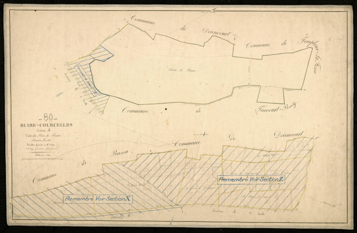 Plan du cadastre napoléonien - Buire-Courcelles : Bois de Buire (Le), A1