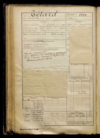 Tétard, Emile Désiré, né le 10 avril 1887 à Aumale (Seine-Maritime), classe 1907, matricule n° 1110, Bureau de recrutement d'Abbeville