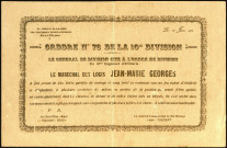 Citation à l'ordre de la Division du 13e Régiment d'Artillerie du Maréchal-des-Logis Jean-Marie Georges
