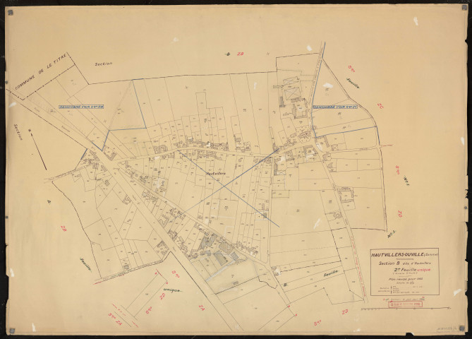 Plan du cadastre rénové - Hautvillers-Ouville : section B