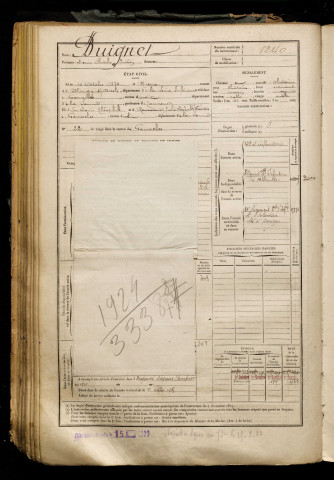 Buignet, Louis Charles Lucien, né le 10 octobre 1874 à Rieux (Seine-Maritime), classe 1894, matricule n° 1240, Bureau de recrutement d'Abbeville