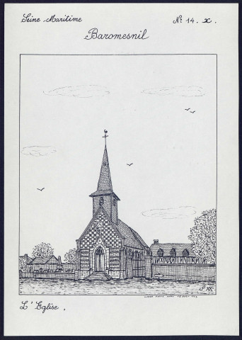 Baromesnil (Seine-Maritime) : l'église - (Reproduction interdite sans autorisation - © Claude Piette)