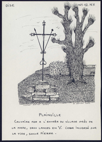 Plainville (Oise) : calvaire en fer à l'entrée du village - (Reproduction interdite sans autorisation - © Claude Piette)