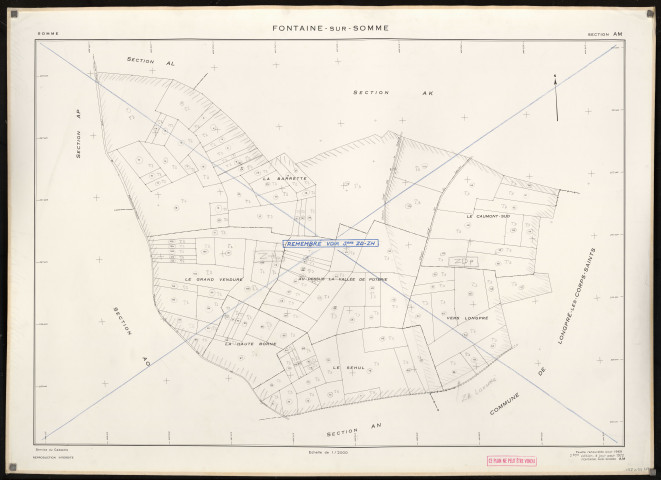 Plan du cadastre rénové - Fontaine-sur-Somme : section AM