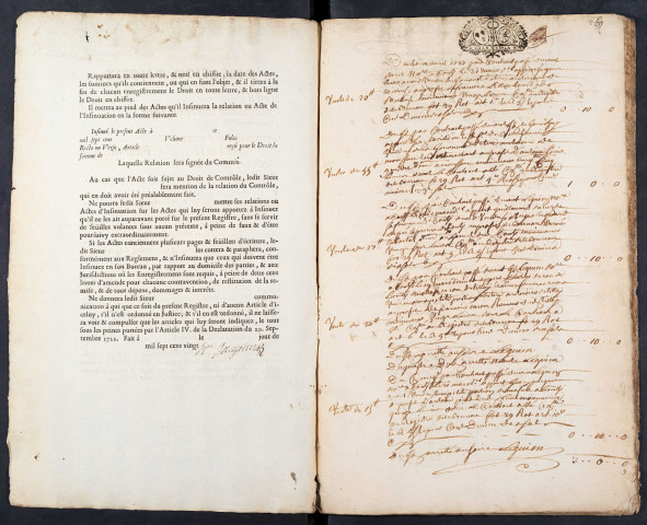 Centième denier du bureau de Conty pour la période du 3 avril 1727 au 18 juin 1728