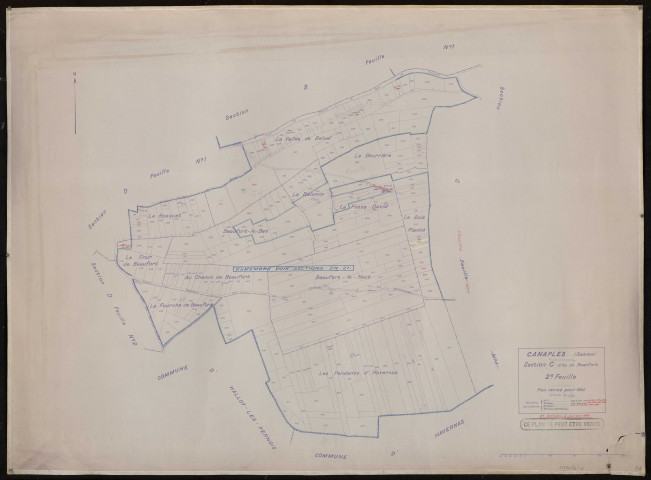 Plan du cadastre rénové - Canaples : section C2