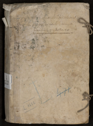 Délibérations du Directoire (et du Conseil général) du district d'Abbeville, 3e registre : 28 juillet 1791-1er décembre 1791