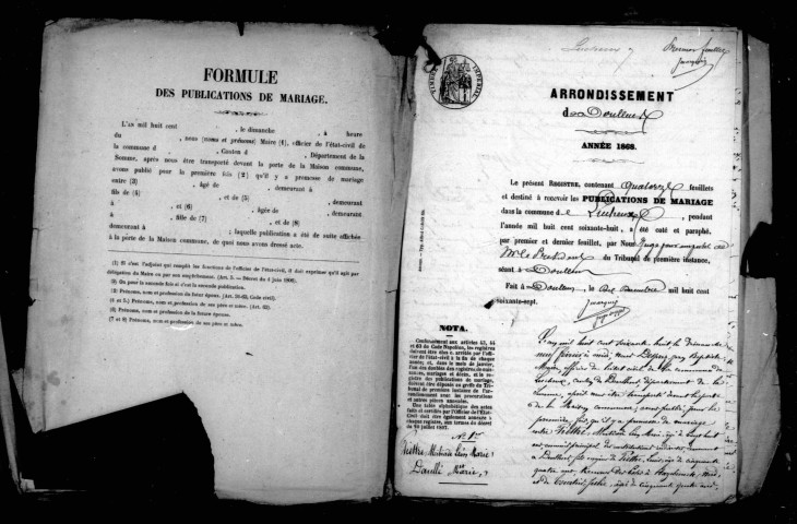 Lucheux : naissances, mariages, décès (1868-1870)