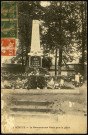Carte postale intitulée "Acheux. Le monument aux Morts pour la patrie". Correspondance d'E. Crampon à Monsieur Paillart maire à Moyencourt-lès-Poix