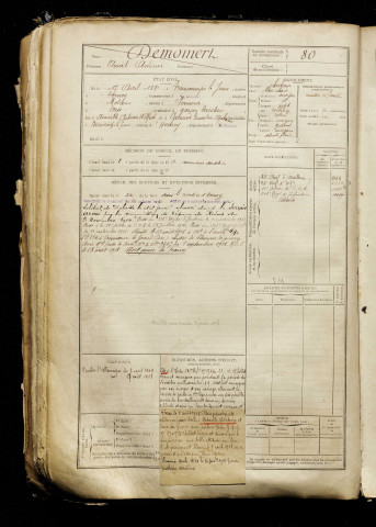 Demomert, Anicet Adonis, né le 17 avril 1891 à Beaucamps-le-Jeune (Somme), classe 1911, matricule n° 80, Bureau de recrutement d'Amiens