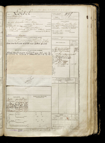 Loisel, Hippolyte, né le 22 décembre 1896 à Rue (Somme), classe 1916, matricule n° 837, Bureau de recrutement d'Abbeville