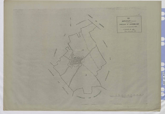 Plan du cadastre rénové - Mirvaux : tableau d'assemblage (TA)