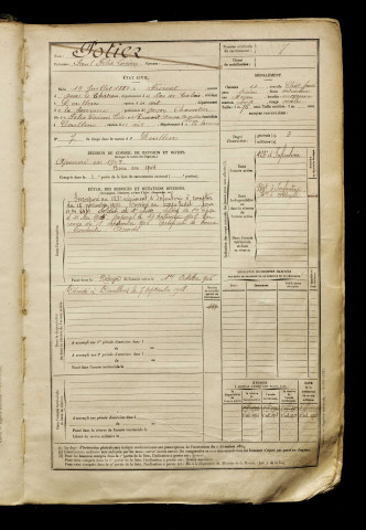 Potier, Paul Félix Lucien, né le 19 juillet 1882 à Frévent (Pas-de-Calais), classe 1902, matricule n° 7, Bureau de recrutement d'Abbeville