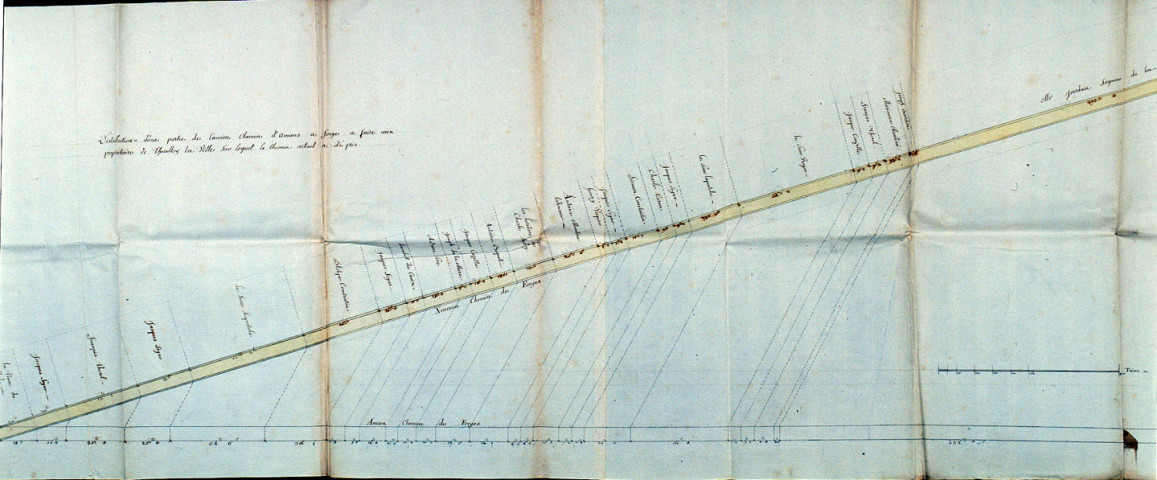 Plan d'une partie de l'ancien chemin d'Amiens à Forges à faire par les propriétaires de Thieulloy la ville et autres