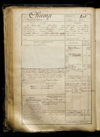 Champ, Louis Joseph Alphonse, né le 27 février 1889 à Bouchoir (Somme), classe 1909, matricule n° 204, Bureau de recrutement de Péronne