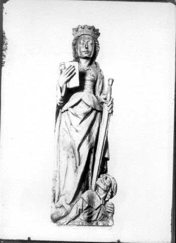 Eglise de Toeufles : statue de sainte Catherine