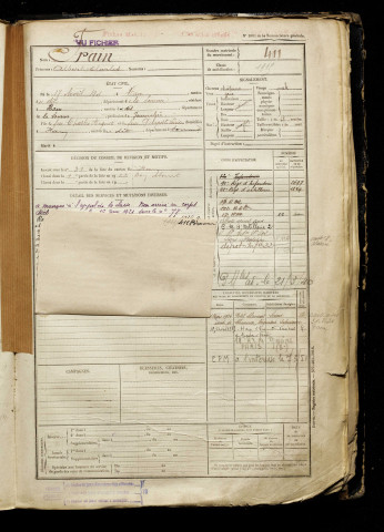 Frain, Albert Charles, né le 17 avril 1901 à Ham (Somme), classe 1921, matricule n° 411, Bureau de recrutement de Péronne