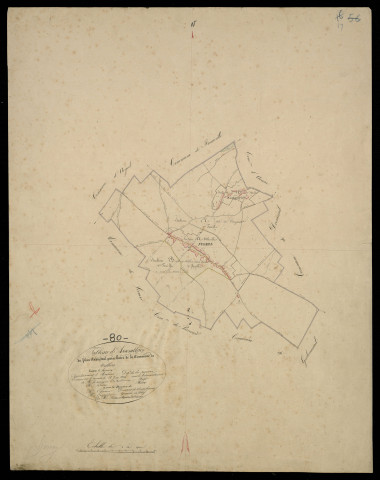 Plan du cadastre napoléonien - Villers-Campsart (Villers) : tableau d'assemblage