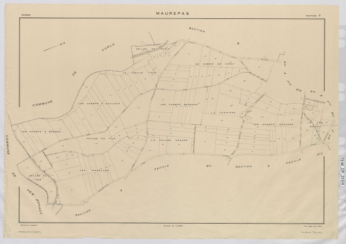 Plan du cadastre rénové - Maurepas : section T
