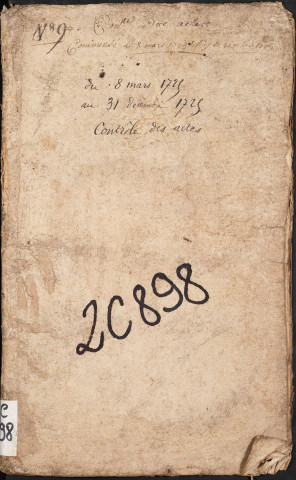 Contrôle des actes du bureau de Conty pour la période du 8 mars 1725 au 31 décembre 1725