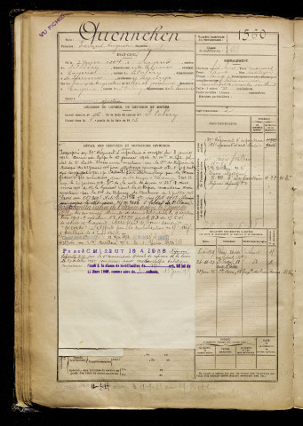 Quennehen, François Augustin Gabriel, né le 02 juin 1897 à Cayeux-sur-Mer (Somme), classe 1917, matricule n° 1560, Bureau de recrutement d'Abbeville