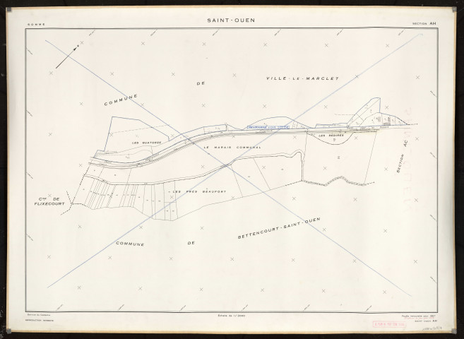 Plan du cadastre rénové - Saint-Ouen : section AH
