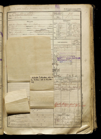 Coustenoble, Charles, né le 27 février 1896 à Saleux (Somme), classe 1916, matricule n° 251, Bureau de recrutement d'Amiens