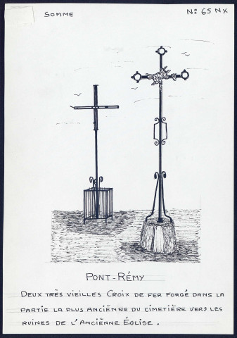 Pont-Rémy : deux très vieilles croix en fer - (Reproduction interdite sans autorisation - © Claude Piette)