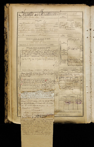 Serpette de Bersaucourt, Joseph Gustave Marie, né le 18 juillet 1878 à Lille (Nord), classe 1898, matricule n° 316, Bureau de recrutement d'Abbeville
