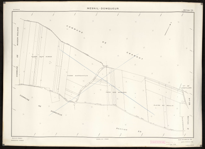 Plan du cadastre rénové - Mesnil-Domqueur : section ZA
